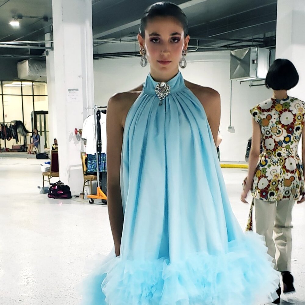 Sexy Halter Dress with Train